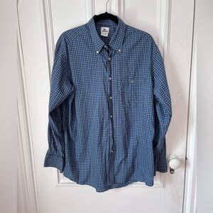 Men’s Vintage Lacoste 100% Cotton Long Sleeve Plaid Button Down Shirt Size XXL